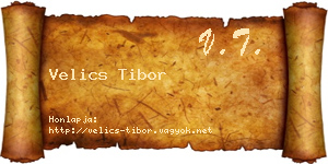 Velics Tibor névjegykártya
